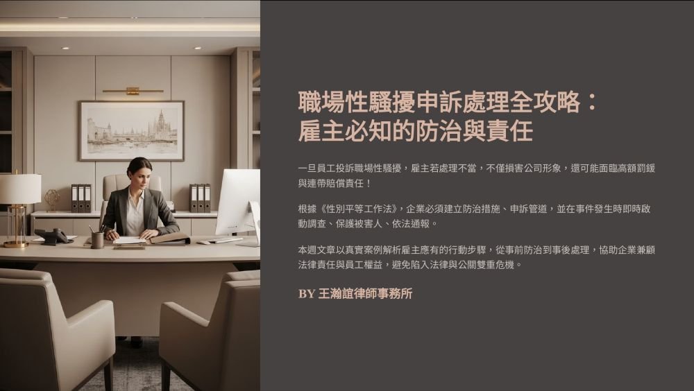 【📌職場性騷擾申訴處理全攻略：雇主必知的防治與責任】
