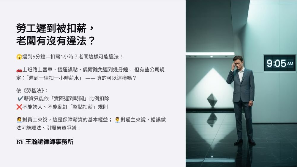 【📌勞工遲到被扣薪，老闆有沒有違法？】