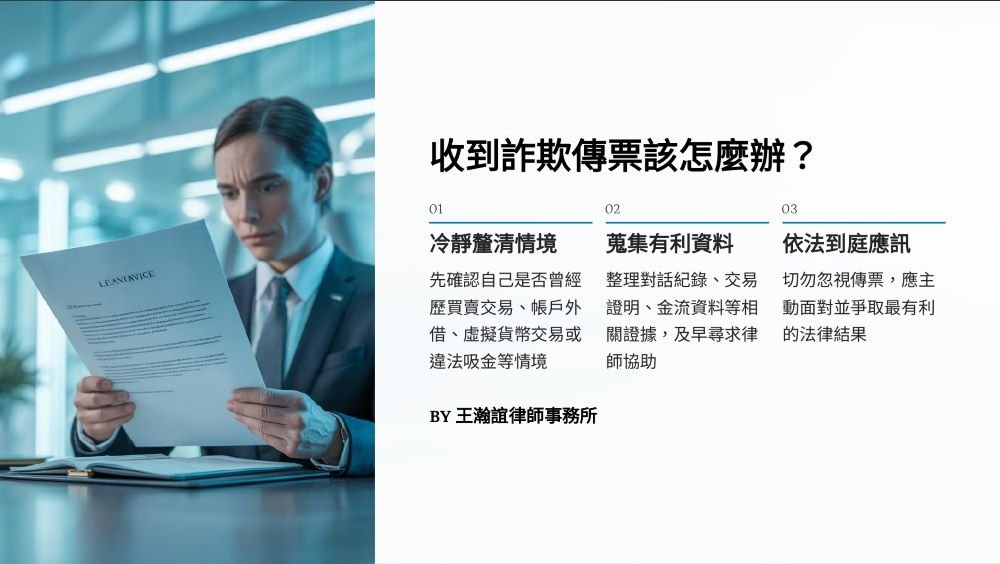 【📌溫故知新：收到詐欺傳票該怎麼辦？】