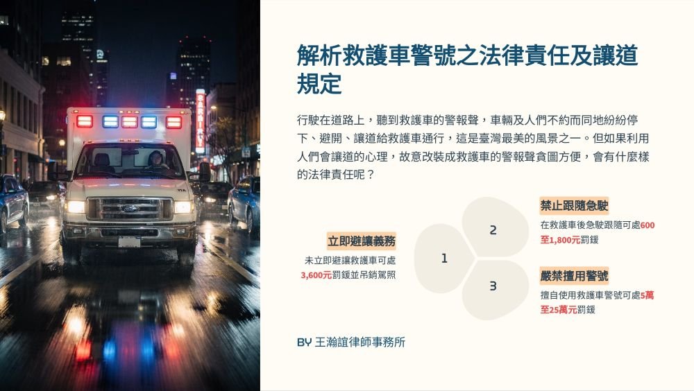 ／墨新聞／轉載、引用本所文章 【解析救護車警號之法律責任及讓道規定】
