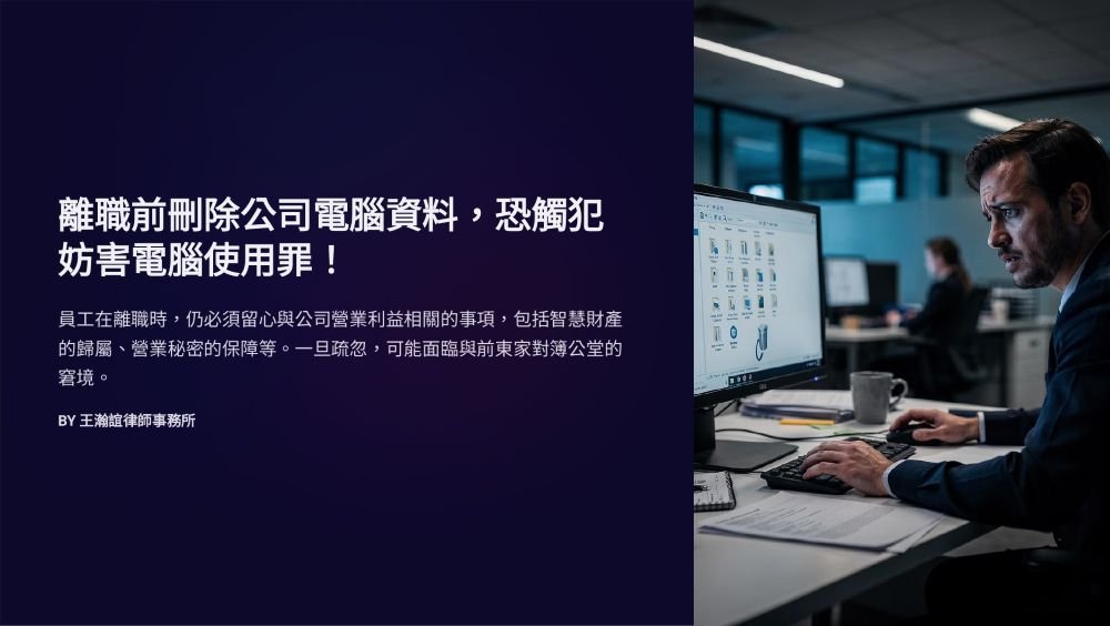 【📌溫故知新：離職前刪除公司電腦資料，恐觸犯妨害電腦使用罪！】