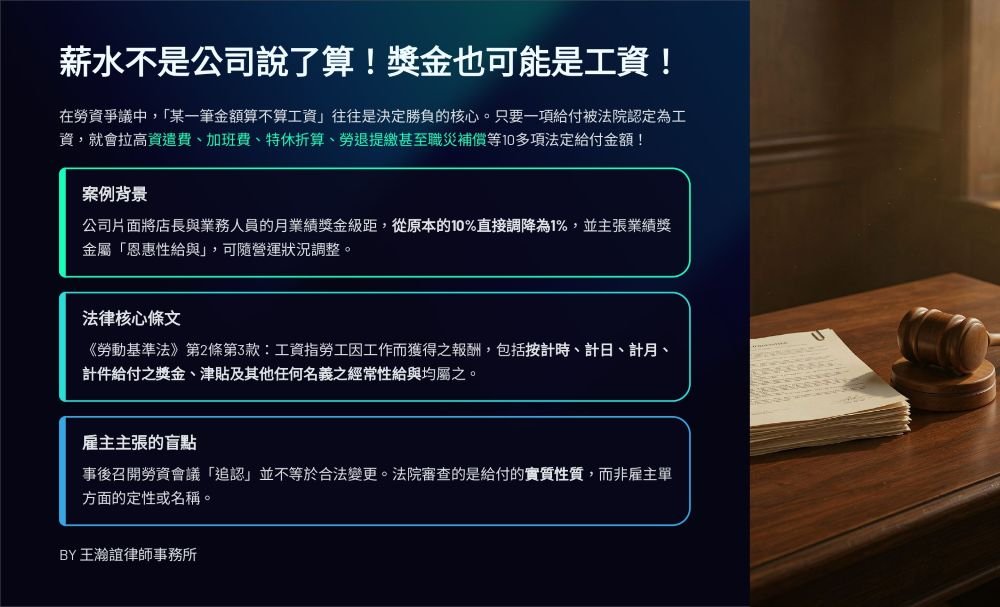 【📌薪水不是公司說了算！獎金也可能是工資！】