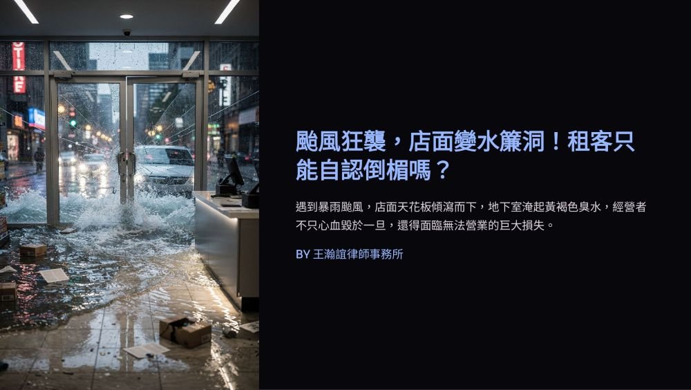 【📌颱風狂襲，店面變水簾洞！租客只能自認倒楣嗎？】