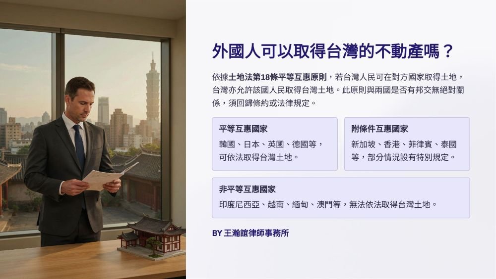 ／墨新聞／轉載、引用本所文章 【外國人可以取得台灣的不動產嗎？】